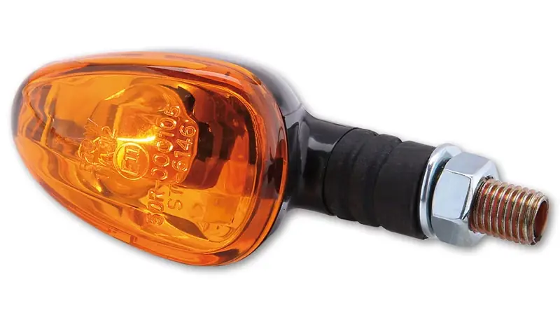 Bestpreis HIGHSIDER smart Little Duke Glühlampen Mini-Blinker Gehäuse Schwarz / Linse Orange (Paar), Vorn & Hinten
