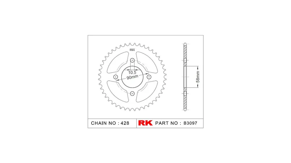 RK Kettenrad 3097 44 Zähne Heißes Angebot