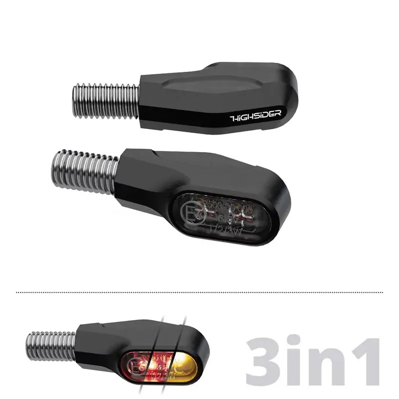 HIGHSIDER pro Ventura-X LED Rück-, Bremslicht, Blinker Schwarz 3in1, E-geprüft (Paar) Echt