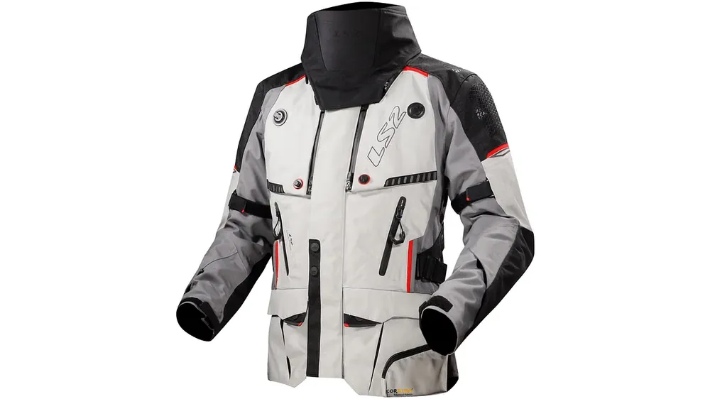 LS2 Apollo Jacke Grau / Schwarz / Rot Herren Gr.s Markenware