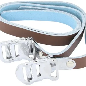 Abverkauf CONTEC Pedalriemen Leather Strap braun