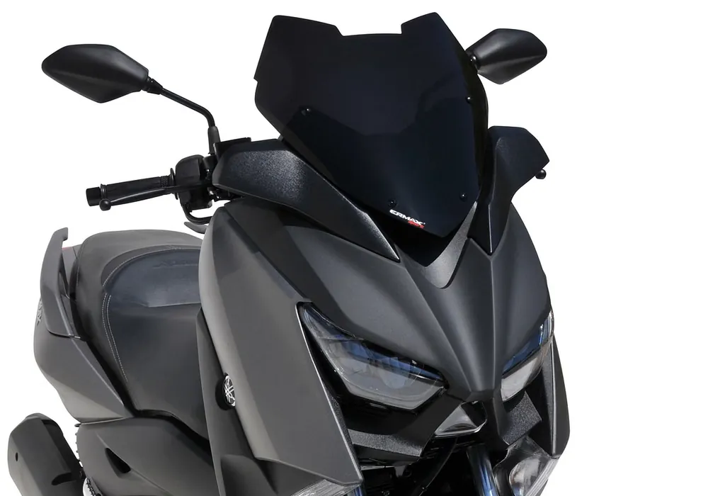 Zertifiziert ERMAX Scooterscheibe Sport Acrylic durchsichtig Schwarz getönt für YAMAHA XMAX 300 / Tech MAX