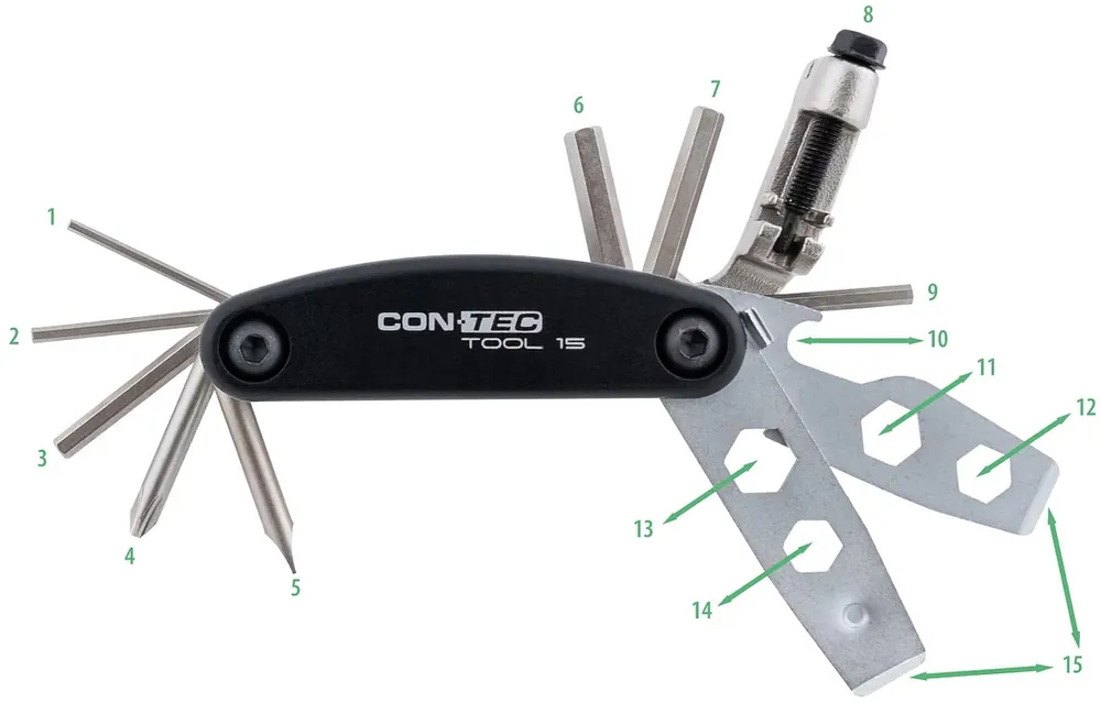 Top-Preis CONTEC Multifunktionswerkzeug Tool 15 schwarz/silber