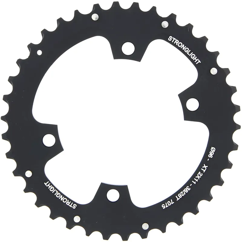 Letzte Chance Stronglight Kettenblatt HT3 38 Zähne schwarz außen