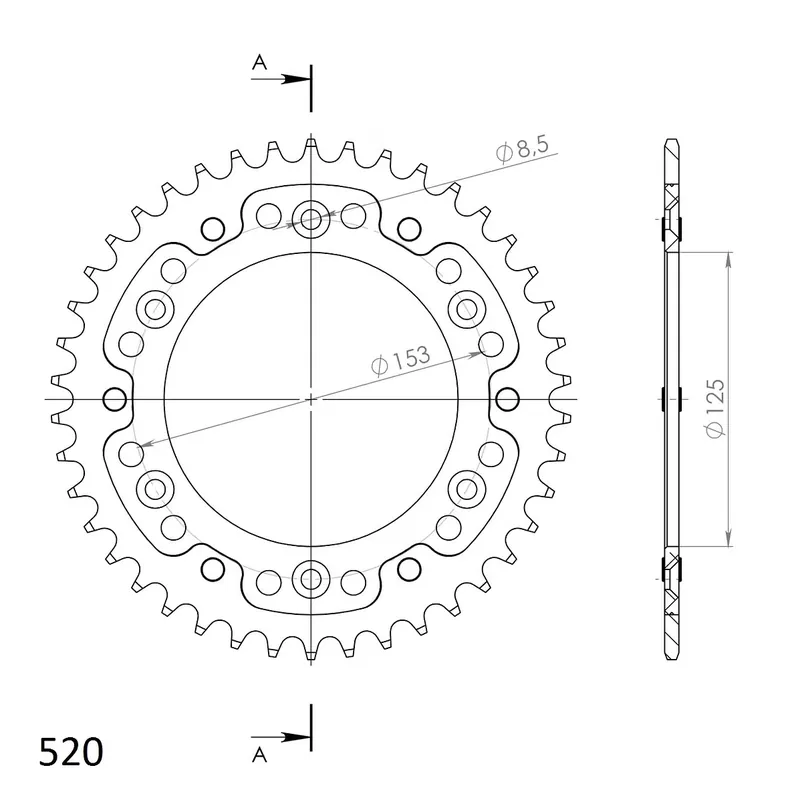 Supersprox Stealth-Kettenrad 520 42Z (Rot) Neue Kollektion