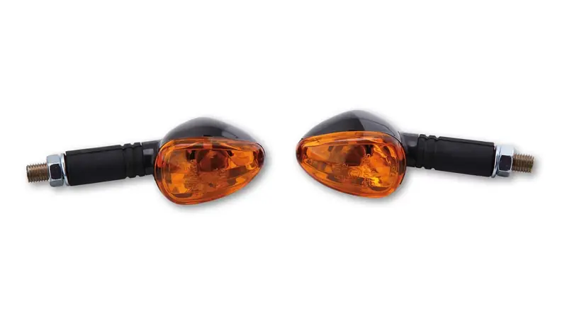 Meistverkauft HIGHSIDER smart Little Duke Glühlampen Blinker Gehäuse Schwarz / Linse Orange (Paar), Vorn & Hinten