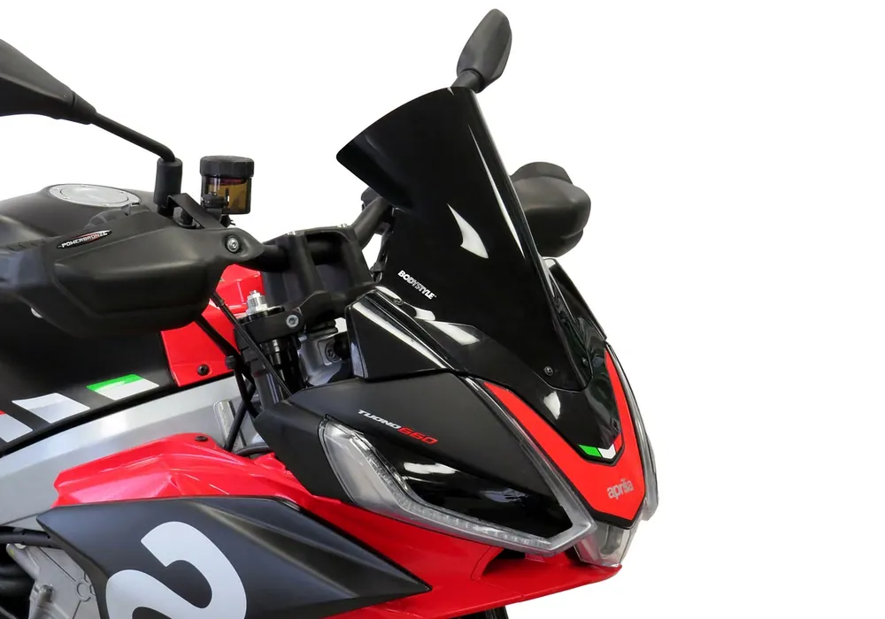 Markenware BODYSTYLE Racing Cockpitscheibe Perspex® Acrylic 3mm für APRILIA Tuono 660 / Factory, Tuono V4 / Factory