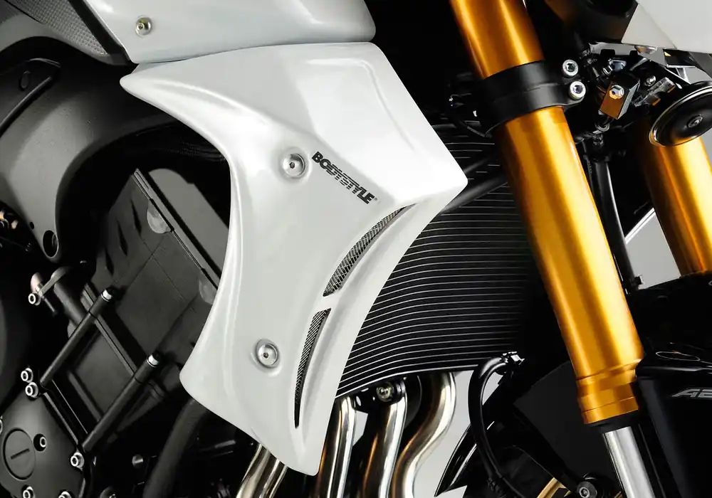 Billig BODYSTYLE Sportsline Kühlerseitenverkleidung ABS Kunststoff weiß für YAMAHA FZ8