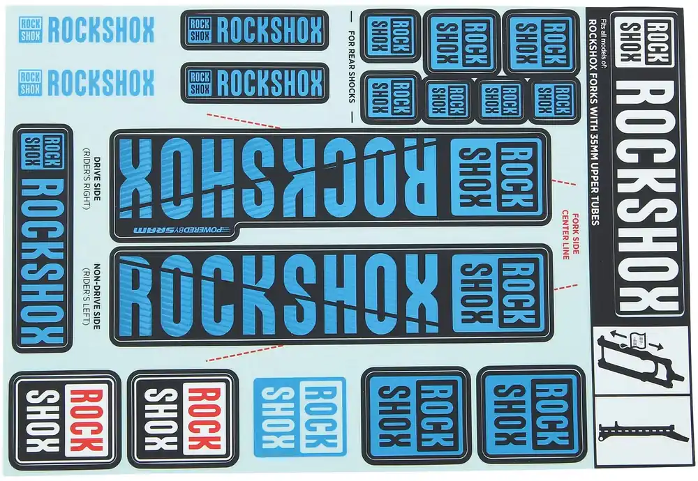 Sonderaktion RockShox Dekor Set 35 mm blau