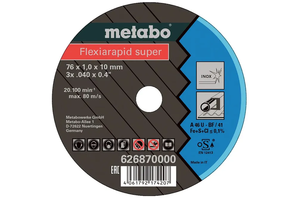 Metabo 5 Flexiarapid Super 76x1,0x10,0 mm InoxTF 41 Top-Seller