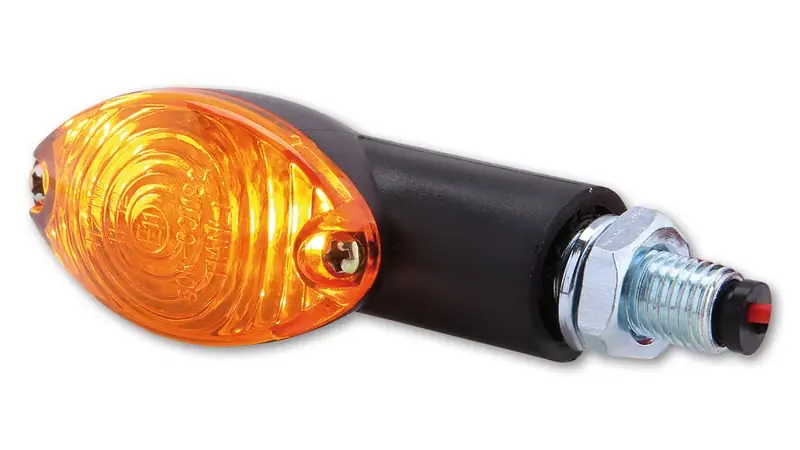 Saisonangebot HIGHSIDER smart Cateye Glühlampen Mini-Blinker Gehäuse Schwarz / Linse Orange (Paar), Vorn & Hinten