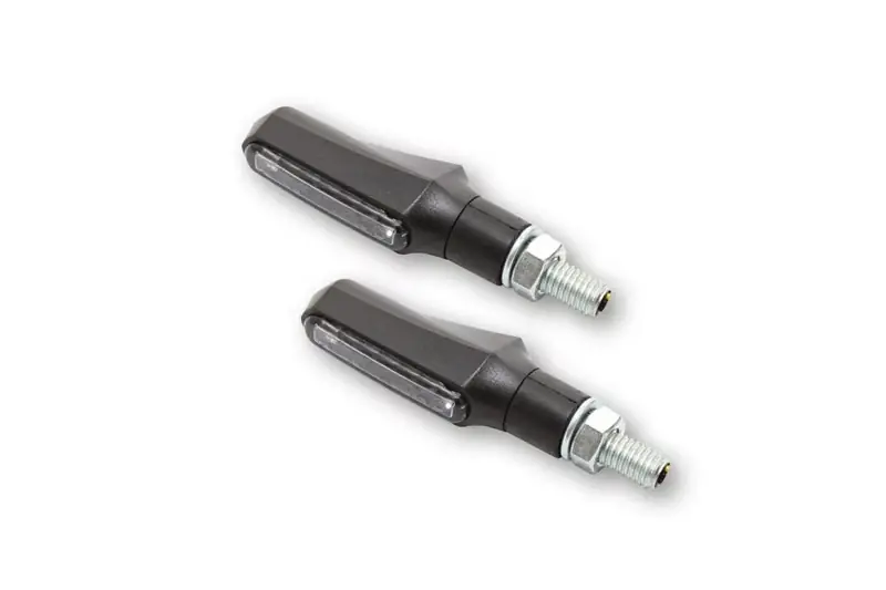 Geprüft HIGHSIDER smart Shorty-Fin LED 3in1 Blinker-Rücklicht-Kombination Gehäuse Schwarz / Linse Rauchgrau (Paar), Hinten