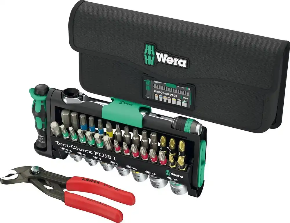 Wera Werkzeugsatz Tool-Check Combi 1 schwarz/grün Must-Have