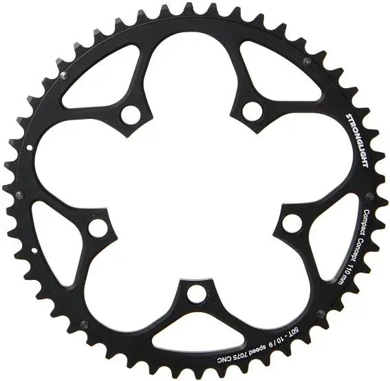 Stronglight Kettenblatt Zircal 7075 T6 50 Zähne schwarz Neue Ware