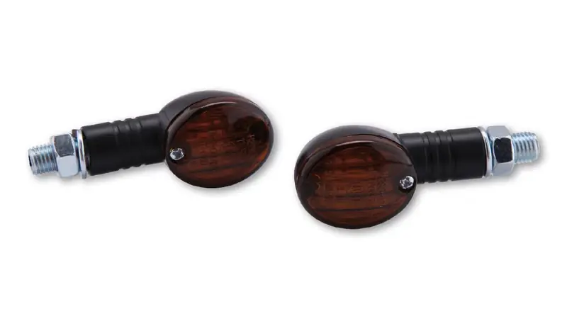 Top-Seller HIGHSIDER smart Micro-Flash Glühlampen Mini-Blinker Gehäuse Schwarz / Linse Rauchgrau (Paar), Vorn & Hinten