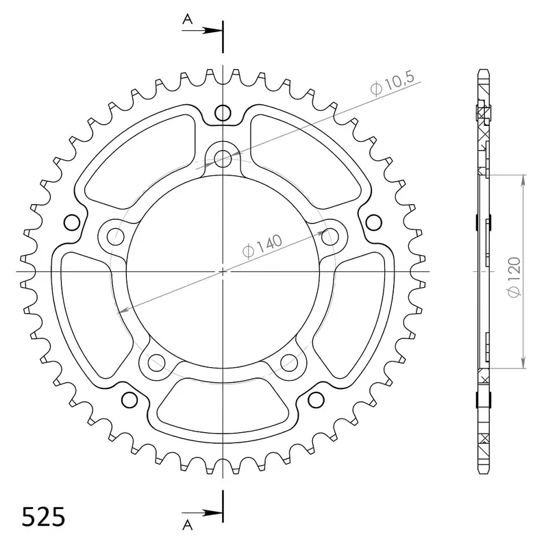 Günstig Supersprox Stealth-Kettenrad 525 48Z (Rot)