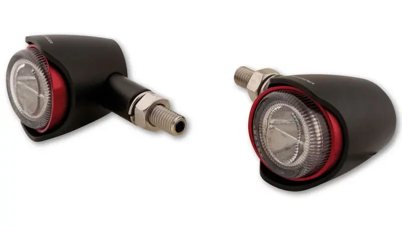 HIGHSIDER pro Akron-X LED Mini Indicator Gehäuse Schwarz / Linse Klar (Paar), Vorn & Hinten Highlight