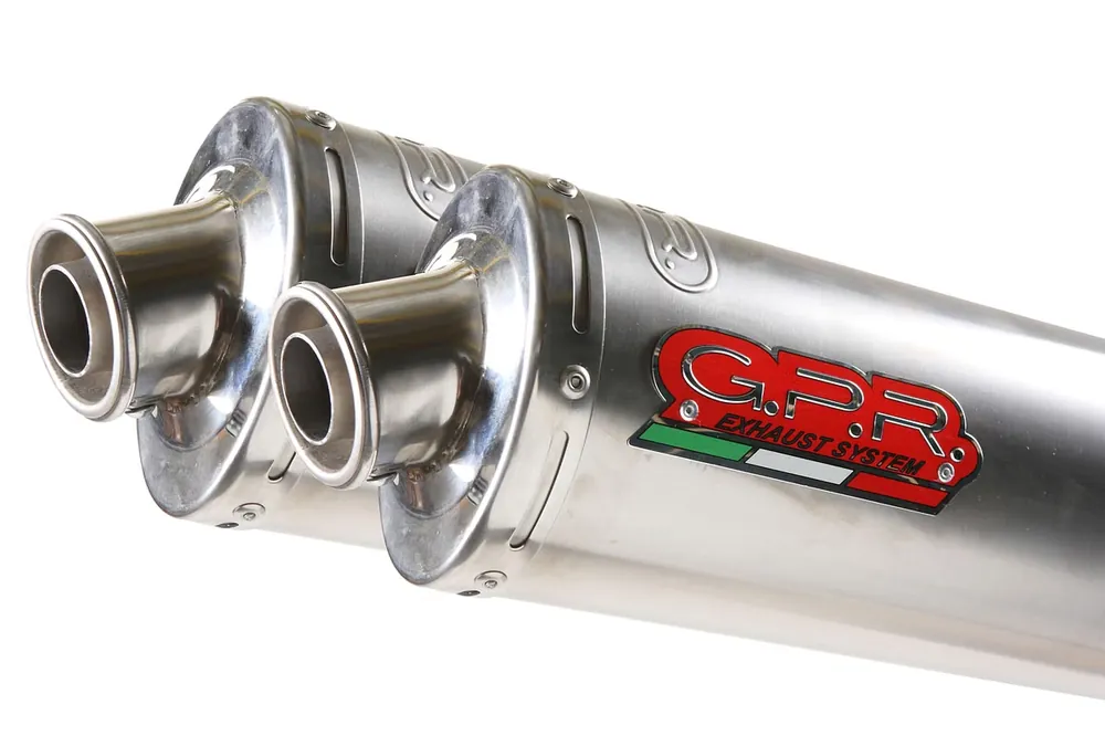 Neu GPR Endschalldämpfer Kawasaki GPZ 500 - S 1988/03 Pair EC-Approv. slip-on exhaust Inox Tondo / Ro