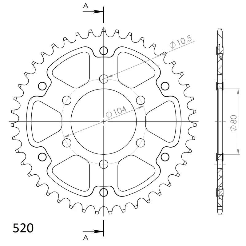 Mega-Angebot Supersprox Stealth-Kettenrad 520 40Z (Silber)