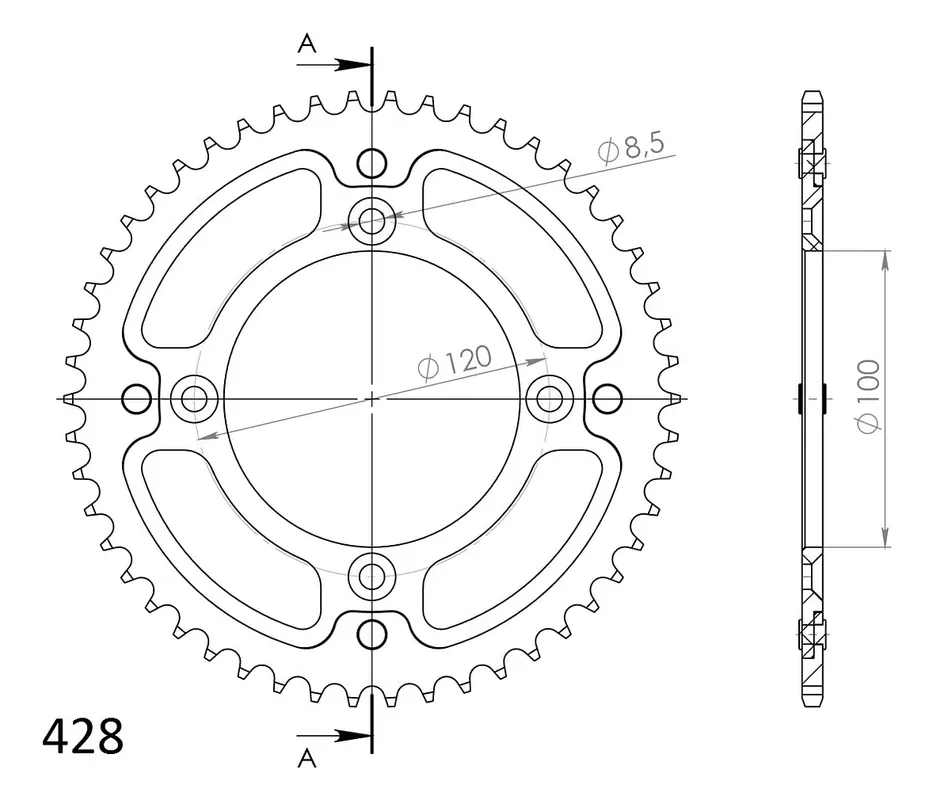 Supersprox Stealth-Kettenrad 428 52Z (Gold) Direktkauf