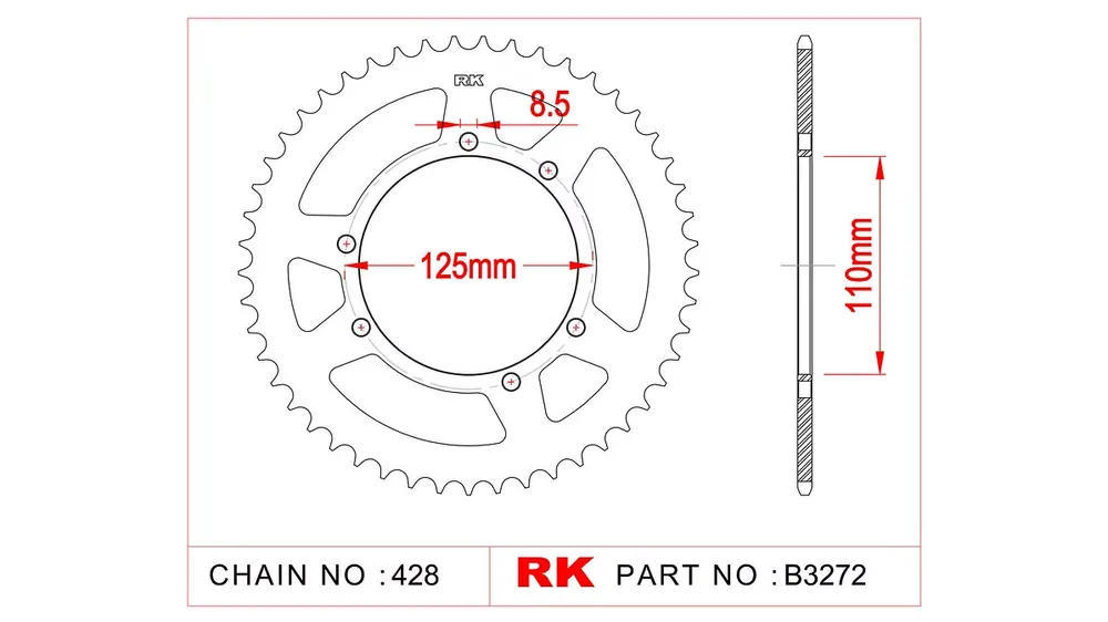 Rabatt RK Kettenrad 3272 60 Zähne