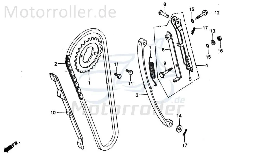 Neu Chunlan Chopper Nockenkettenspannereinsteller 125ccm 4Takt 244FM.05.02-02 Motorrad Moped Ersatzteil Service Inpektion Direktimport