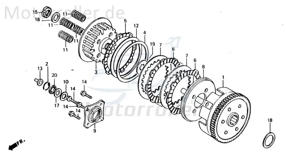 Bestpreis Chunlan Chopper Clip Nadellager 125ccm 4Takt 244FM.07.03-02 12mm Klammer Schelle Klemmschelle Befestigungsschelle Halteklammer Motorrad