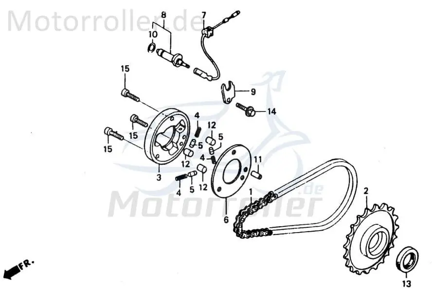 Chunlan Chopper Stift B 6x14mm Bolzen 125ccm 4Takt GB119 Passstift Nietstift Pass-Stift 244FM Motorrad Moped Ersatzteil Service Sichere Zahlung