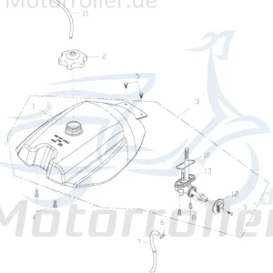 Benzintank mit Benzinhahn Adly Kraftstofftank ATV 50ccm 2Takt Benzin-Tank Kraftstoff-Tank Benzin-Behälter Benzinbehälter 150ccm-4Takt Zertifiziert
