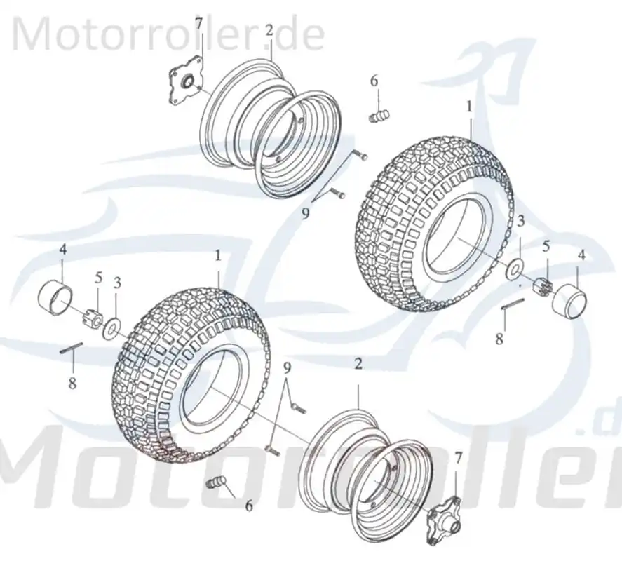 Preisreduziert Adly ATV 50 V Quadreifen 50ccm 2Takt 42711-146-000 175/80-8 20x7-8 ATV-Reifen Offroadreifen BuggyReifen Geländebereifung UTV-Reifen
