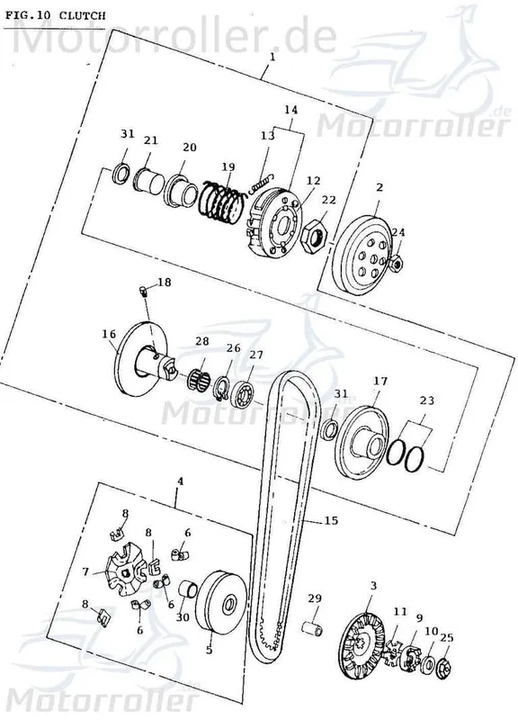 Sichere Zahlung Adly Variomatik Fox Plus 50 FP-50 Automatik 50ccm 2Takt Getriebe Automatikgetriebe Variator CVT-Getriebe Stufenlos-Getriebe Scooter