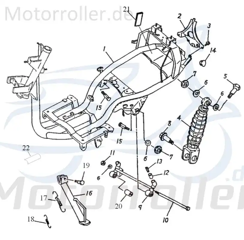 Expressversand Adly Silver Fox SF 50 Rahmen 50ccm 2Takt 50100-141-00D Gestell Metallrahmen Fahrgestell Rahmenteil Grundgerüst Fahrzeugrahmen Scooter