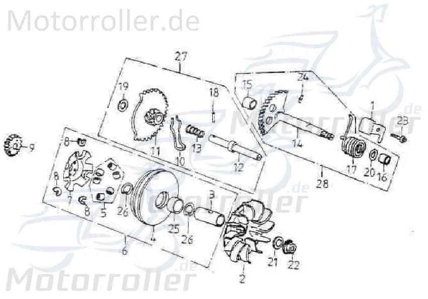 Adly Kickstarterritzel GK 125 Antriebsritzel 125ccm 4Takt Kickstarter-Ritzel Kickstarter-Mitnehmer Kickstarterantriebsrad 152QMI Buggy Neue Ware