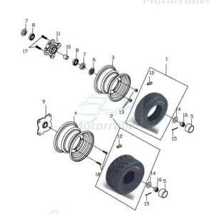 Top-Seller Felge hinten 8x8 AT 8x8 ATmm Adly Hinterrad Quad 272ccm 4Takt Hinterrad-Felge Hinterradfelge Hinter-Rad Heck-Rad 150ccm-4Takt ATV UTV