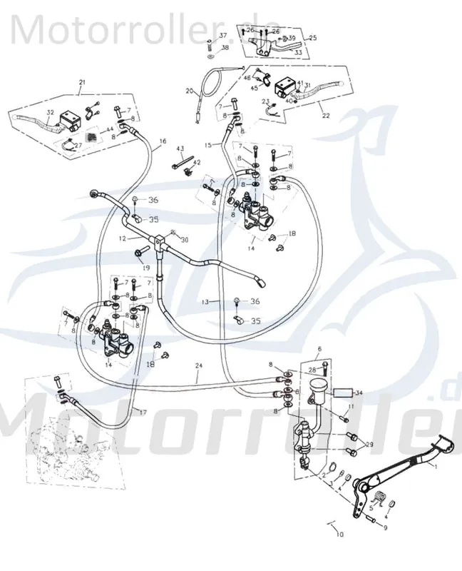 Adly Handbremszylinder rechts Hydraulikpumpe Quad Hauptbremszylinder Bremspumpe Hydraulik-Pumpe Handbremspumpe Brems-Pumpe Letzte Chance