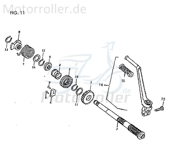Mitnehmer Rückholfeder Kickstarter 147FM2B-7004 Beliebt