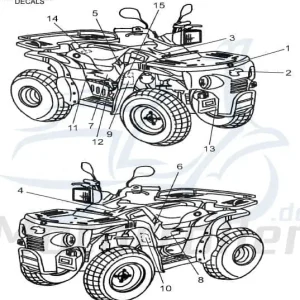 Aeon Cobra 125 RS Aufkleber 150 125ccm 4Takt K87716-159-00F1 Sticker Dekor Dekor-Aufkleber Klebeetikett Quad ATV UTV Ersatzteil Service Nur Heute
