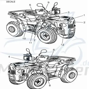 Aeon Cobra 180 Utility Aufkleber 180ccm 4Takt K87720-160-00F2 Tank Sticker Dekor Dekor-Aufkleber Klebeetikett Quad ATV UTV Ersatzteil Begrenztes Angebot