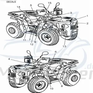 Abverkauf Aeon Cobra 180 RS Aufkleber Quad 180ccm 4Takt K87730-163-00A Heckverkleidung Sticker Dekor Dekor-Aufkleber Klebeetikett ATV UTV Service