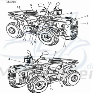 Aeon Cobra 180 RS Aufkleber Quad 180ccm 4Takt K87747-163-00A Heckverkleidung Sticker Dekor Dekor-Aufkleber Klebeetikett ATV UTV Service Top-Seller