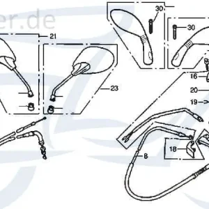 Spiegel links ab FIN KY3081 DAE-88120-SE5-6002 Garantierte Lieferung