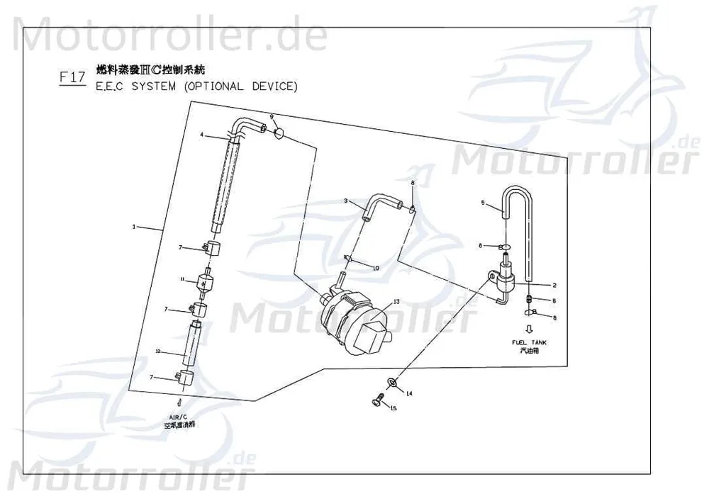 PGO Behälter Sekundärluftsystem Roller PGO M2524060000 Scooter G-Max 50 125 Ersatzteil Service Inpektion Direktimport Highlight