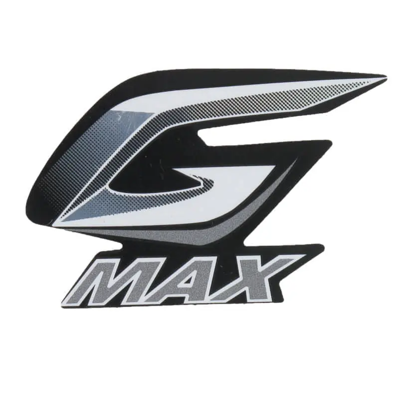 PGO Aufkleber Frontverkleidung G-Max Sticker Dekor Roller M2601010000 Dekor-Aufkleber Klebeetikett Emblem Schriftzug Mokick Ersatzteil Bestpreis