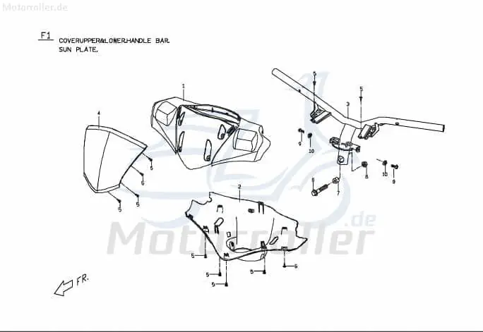 Direkt Vom Hersteller PGO G-Max Lenkerverkleidung Roller 50ccm 2Takt M26130007L0 Frontverkleidung Frontschürze Frontmaske Lenkerabdeckung Front-Cover Scooter