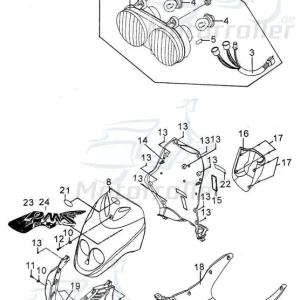 Angebot PGO Frontverkleidung Kobaltblau oben PMX 110 Frontschürze P26210004L0 Frontmaske Front-Cover Lenkerverkleidung Front-Schürze PMX 50