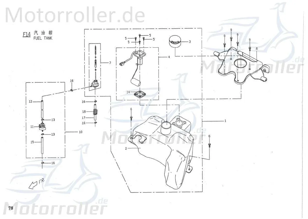 PGO Rodoshow 50 Öltankverkleidungsplatte 50ccm 2Takt P5421500000 PGO 50ccm-2Takt Scooter Ersatzteil Service Inpektion Direktimport Markenware