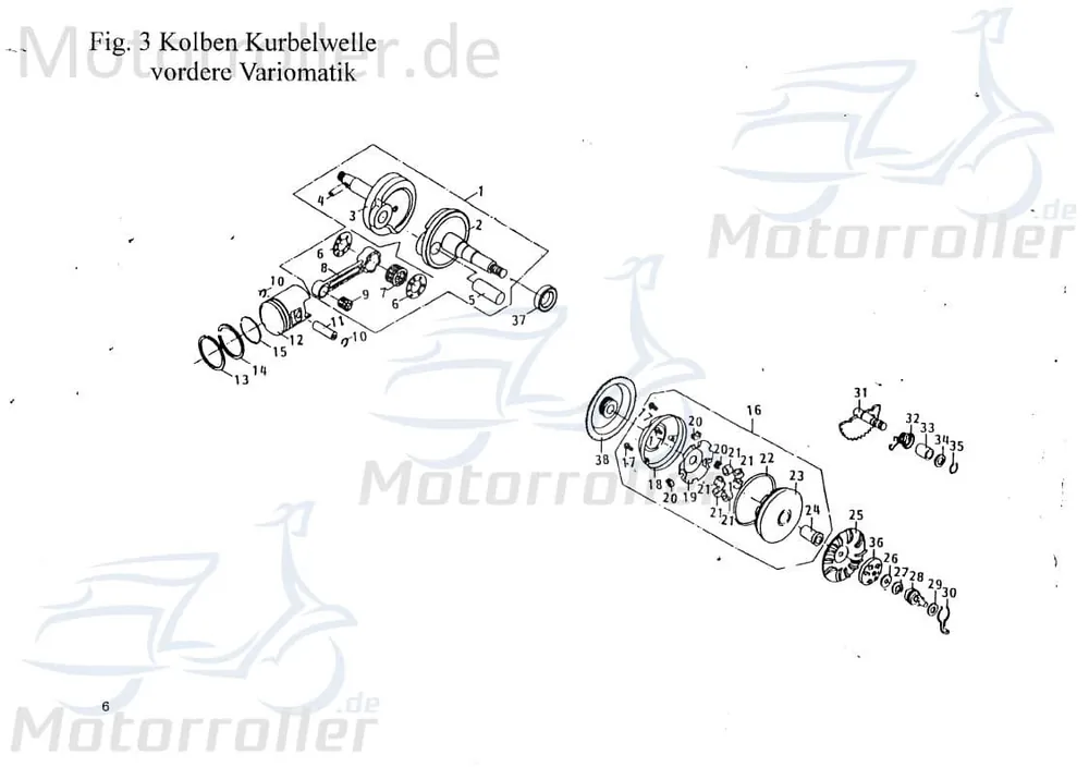 Kolben komplett Motorkolben Set PGO B4000023219 Expressversand