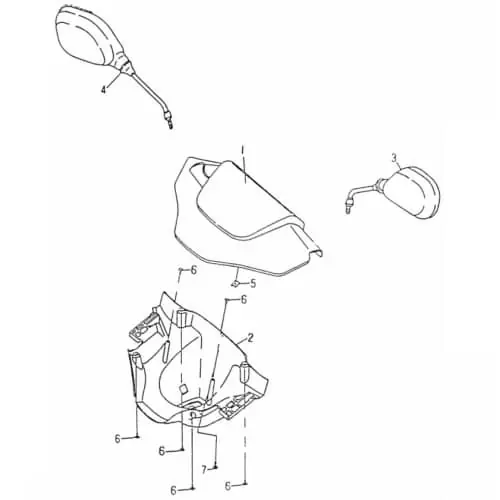 Top-Seller SMC Scooter Lenkerverkleidung 50ccm 2Takt 55213-PAF-0002 Frontverkleidung Frontschürze Frontmaske Lenkerabdeckung Front-Cover Service