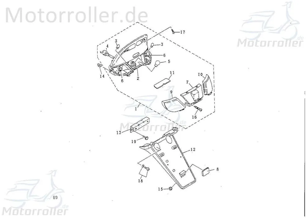 Sonderangebot SMC Rückstrahler rot Kontra T 50 50kmh Roller 50ccm 2Takt 50ccm-2Takt Scooter Extra 50 Sport 50kmh Ersatzteil Service Inpektion