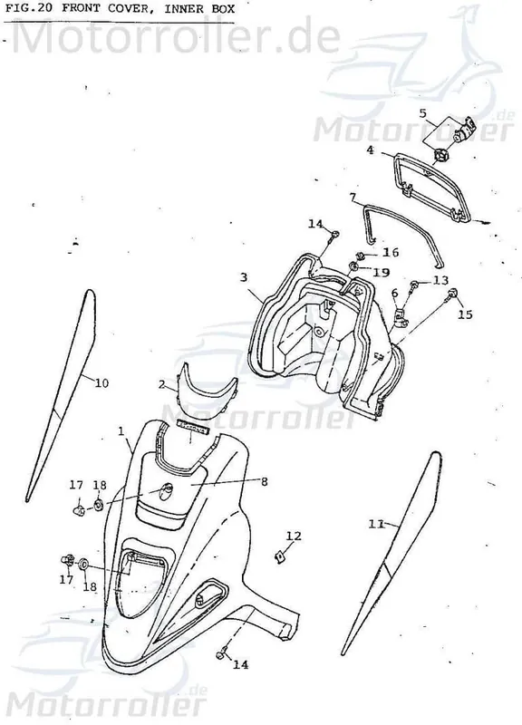 Top-Angebot Frontverkleidung rot Frontschürze Frontmaske 64301-109-000-R Front-Cover Lenkerverkleidung Front-Schürze Wetterschild Dekorblende